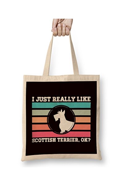 dekado Just Really Like Scottish Terrier Scottie Owner Animal Lover Tote Bag ...