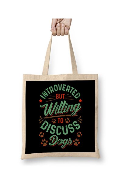dekado Introverted But Willing To Discuss Cats Cute Kitty Cloth Bag Long Handle