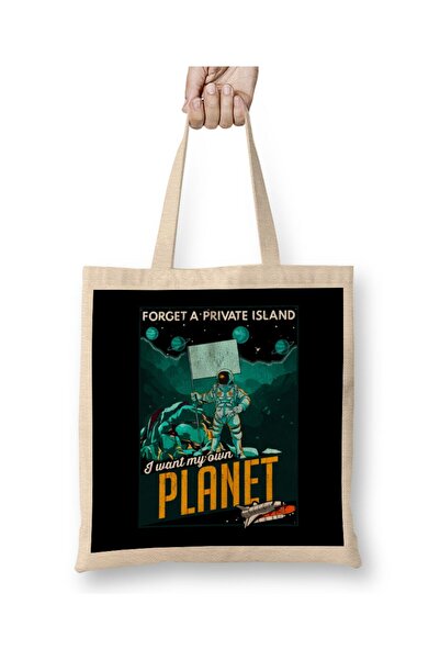 dekado حقيبة حمل من Forget A Private Island I Want My Own Planet Space بمقبض ...