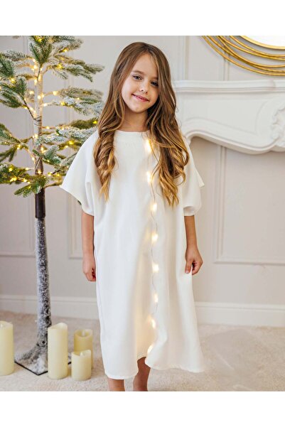 fustite cu luminite Φόρεμα με φώτα, λευκό για ρόλο σε παράσταση - 5-8 ετών (1...