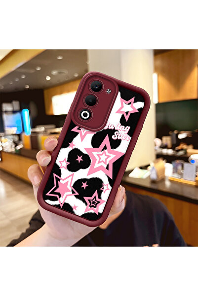 Hontinga OPPO A5 Pro 5G Uyumlu Darbeye Dayanıklı Basit Bordo Silikon Telefon ...