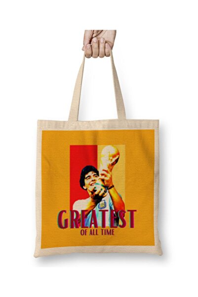 dekado Diego Armando Maradona Artwork Tote Bag Long Handle