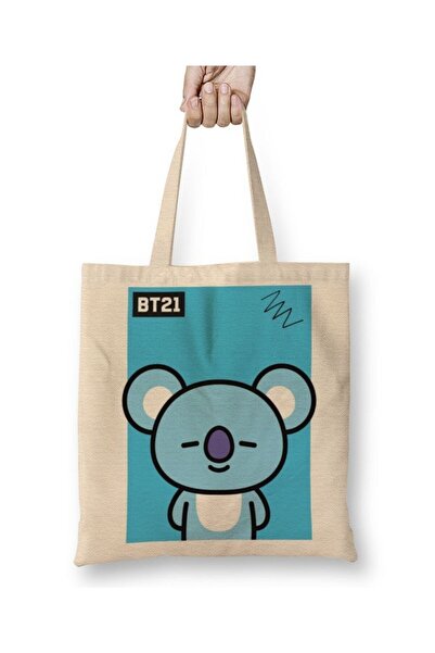 dekado حقيبة قماش Bt21 Koya Bts بمقبض طويل