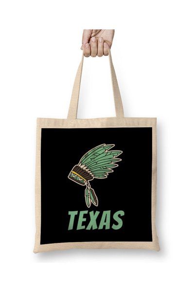 Generic Brand حقيبة قماش كلاسيكية من Culture Texas Love ذات مقبض طويل
