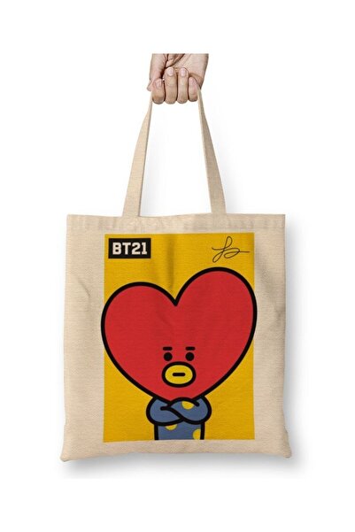 Generic Brand حقيبة قماش Bt21 Tata Bts بمقبض طويل