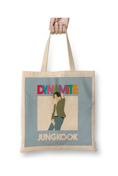dekado حقيبة قماش BTS Dynamite Jungkook بمقبض طويل