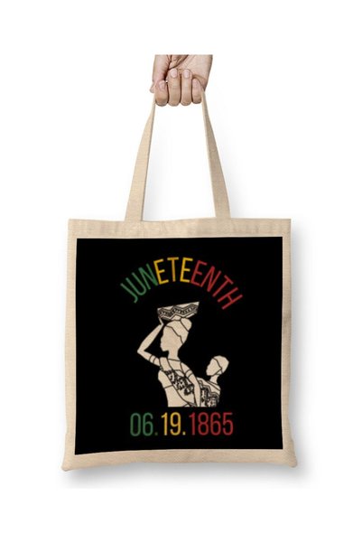 Generic Brand حقيبة قماش Juneteenth Juneteenth 2021 بمقبض طويل