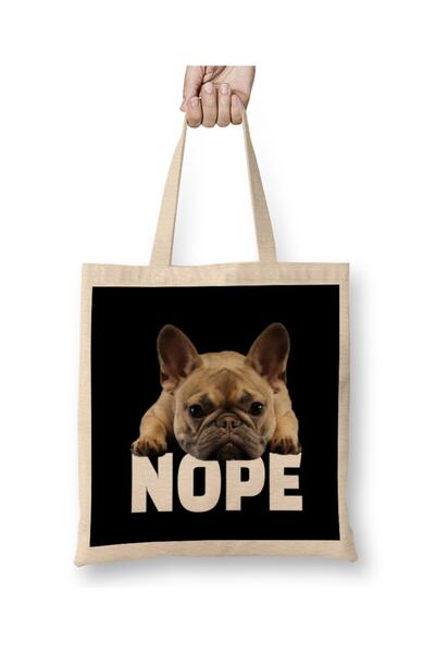 dekado حقيبة حمل بمقبض طويل من French Bulldog Nope 03