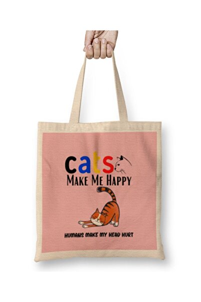 dekado Cat Funny Cat Lover Gifts For Women Men Kids Tote Bag Long Handle