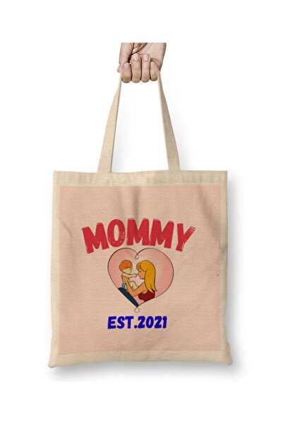 dekado BEST MOM Mommy EST Flower Mothers Day 2021 Cloth Bag Long Handle