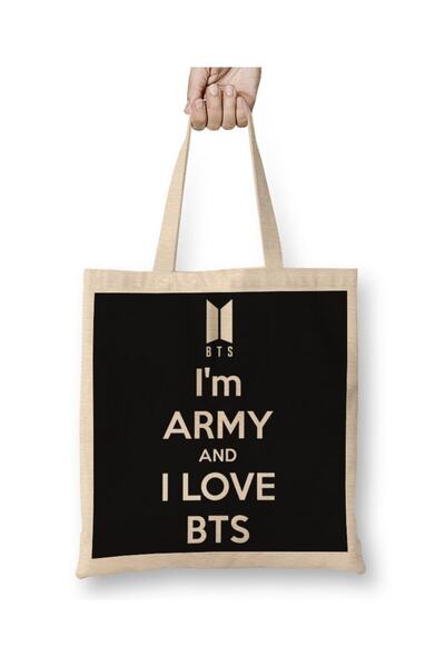 dekado حقيبة قماش Love Bts بمقبض طويل