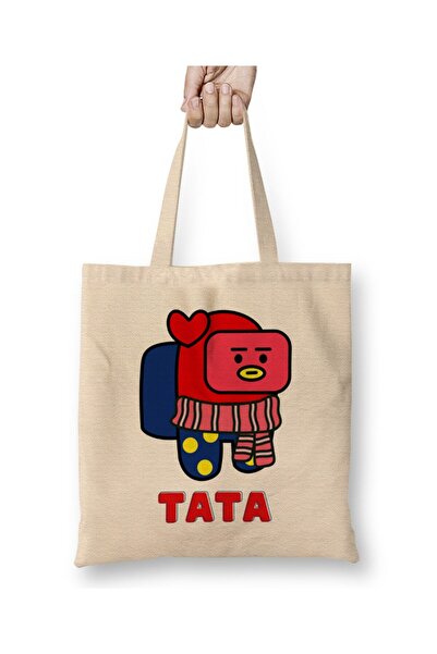 Generic Brand Bts Among Us Bt21 Tata 01 Cloth Bag Long Handle