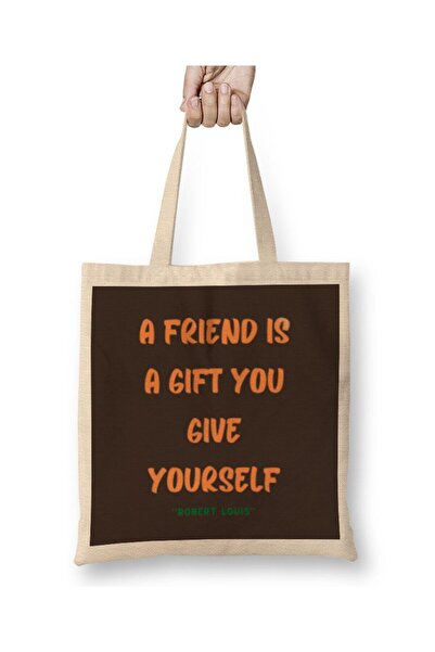 dekado اقتباسات الصداقة DAY ideas LOVE Gift حقيبة قماش روبرت لويس بمقبض طويل