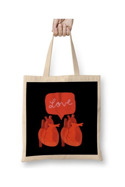Generic Brand Heart Love Cloth Bag Long Handle