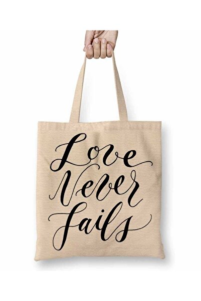 dekado حقيبة قماش Love Never Fails 02 بمقبض طويل