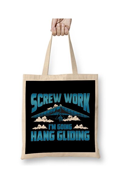 dekado Funny Screw Work I'm Going Hang Gliding Hangliding Cloth Bag Long Handle