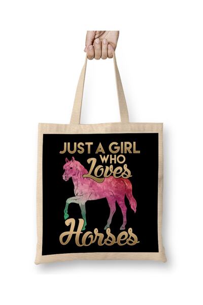 dekado حقيبة يد من Just a Girl Who Loves Horses Galactic Space Horse بمقبض طويل