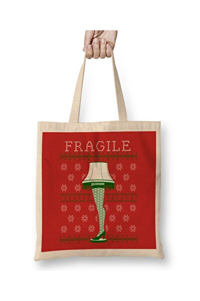 dekado A Christmas Story Leg Lamp Knit Pattern Cloth Bag Long Handle