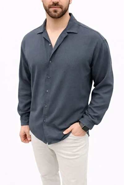 özssa Men's Aerobin Fabric Oversize 4 Season Long Sleeve Comfortable Fit Shir...