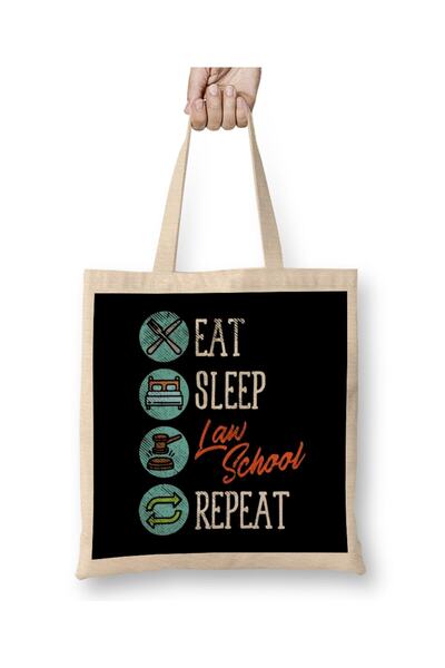 dekado حقيبة حمل Eat Sleep Law School Repeat بمقبض طويل