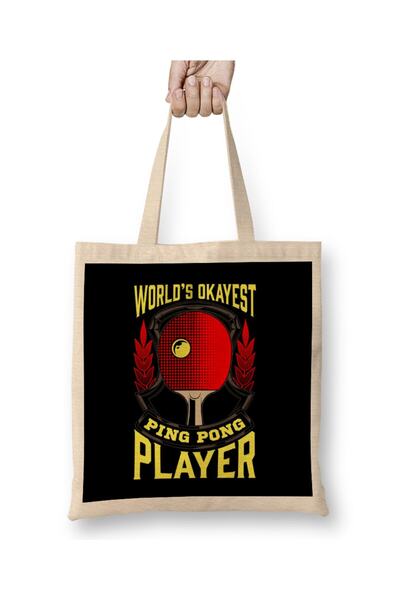 dekado Cute World's Okayest Ping Pong Player Table Tennis Cloth Bag with Long...