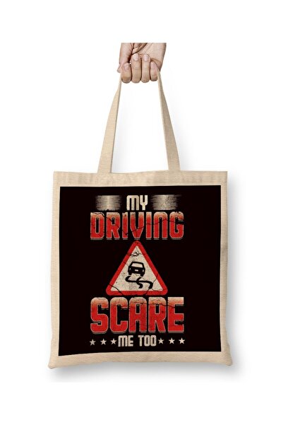 dekado حقيبة قماش مدرسية مضحكة My Driving Scare Me Too Novice Driver Driving ...