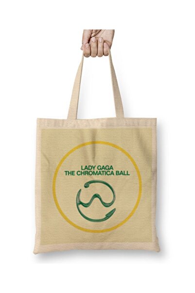 dekado The Chromatica Ball - حقيبة قماش بشعار بمقبض طويل