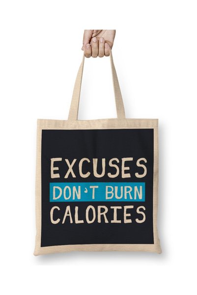 Generic Brand Excuses Don't Burn Calories Cloth Bag Long Handle