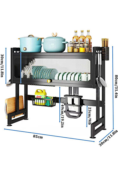 OEM Dish Drainer 85 Cm, Transparent Lid