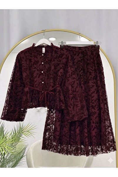 YILMAZBARMAZ French Lace Skirt Suit