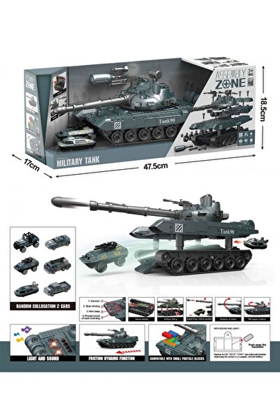 LeanToys Kit de suspensie cu sunete pentru dezasamblare DIY vehicul militar tanc