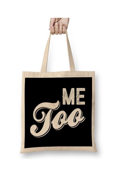 dekado حقيبة قماش Me Too Bold Caligraphy بمقبض طويل