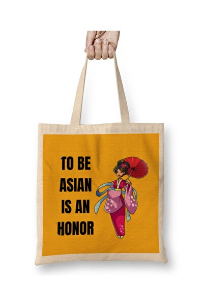 dekado TO BE ASIAN IS AN HONOR Stop Asian Hate Tote Bag Long Handle