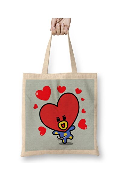 dekado حقيبة قماش BT21 V Taetae Taehyung بمقبض طويل