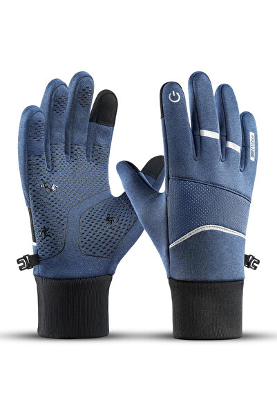 Vilico Blue winter gloves for women, ideal for cycling, waterproof, non-slip L