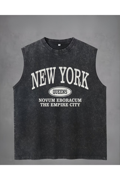 Toum Μπλουζάκι New York Athlete Crew Neck Washed Vintage Unisex Oversize