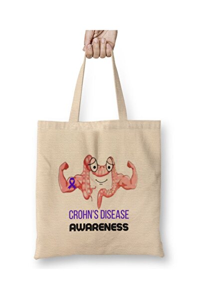 dekado حقيبة قماشية غير قابلة للكسر من CROHN'S & AWARENESS Warrior بمقبض طويل