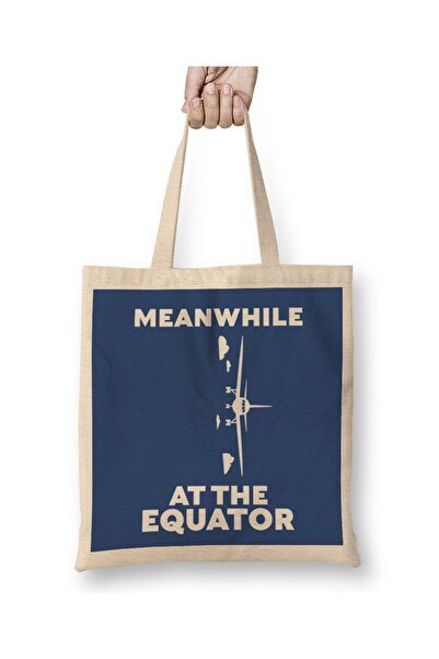 dekado حقيبة يد من Meanwhile At The Equator Flat Earth بمقبض طويل