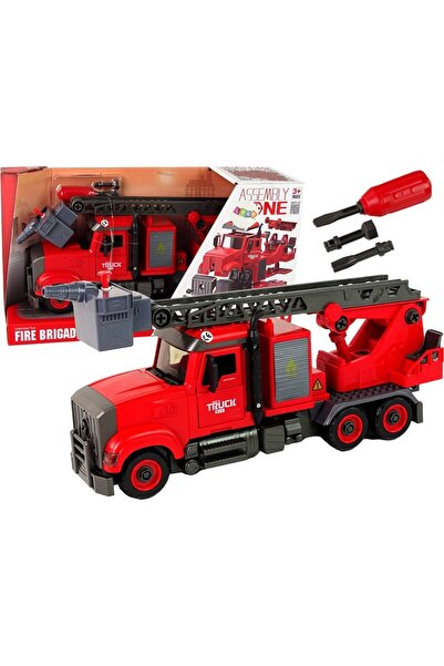 LeanToys Mașină de pompieri pentru desfacerea accesoriilor, roșie