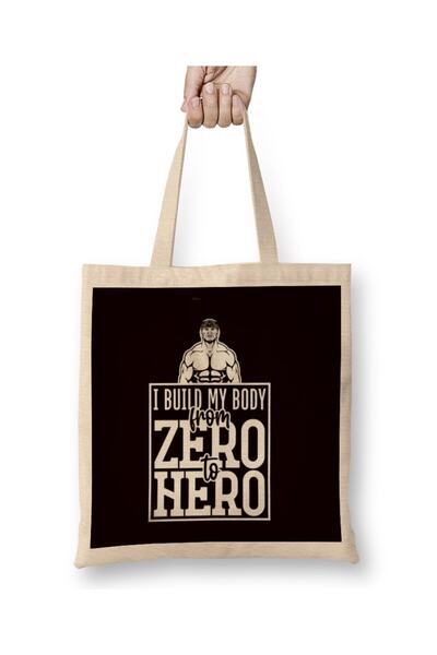dekado Build My Body From Zero To Hero Bodybuilding Workout Gym Tote Bag Long...