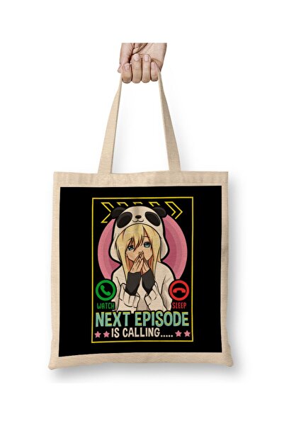 dekado Anime Girl Next Episode Is Calling Sleep Can Wait Tote Bag Long Handle