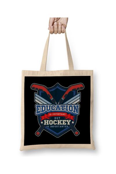 Generic Brand Education Is Important But Hockey Is Importanter Tote Bag Long ...