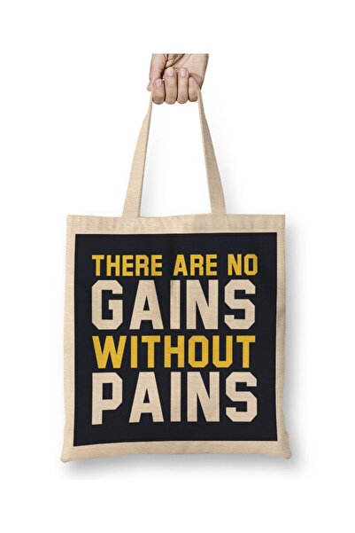 dekado There Are No Gains Without Pains Cloth Bag Long Handle