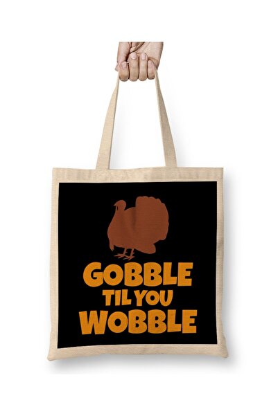 dekado حقيبة يد تركية Gobble Til You Wobble المضحكة لعيد الشكر بمقبض طويل