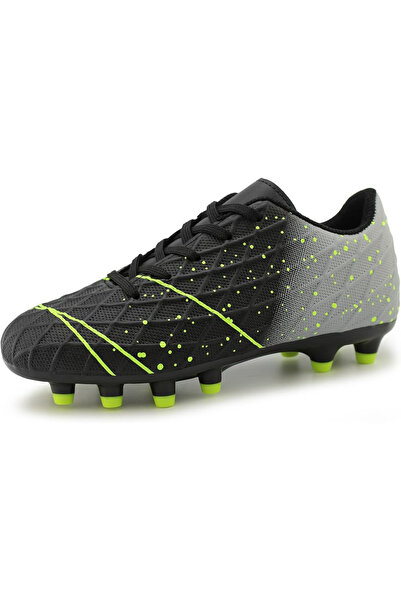 Hawkwell Ghete de fotbal pentru copii cu crampoane, negre, mărimea 35