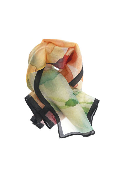 Meli Melo Paris Esarfa din matase cu imprimeu abstract multicolor si bordura ...
