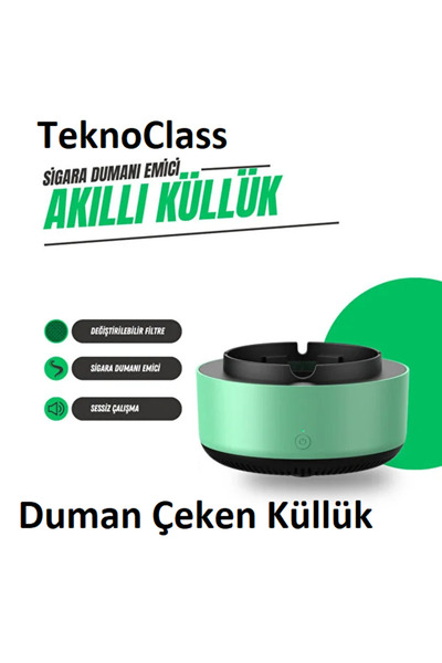 TeknoClass Sigara Kokusu Giderici Hava Temizleyici Küllük | Duman Emici Akıll...
