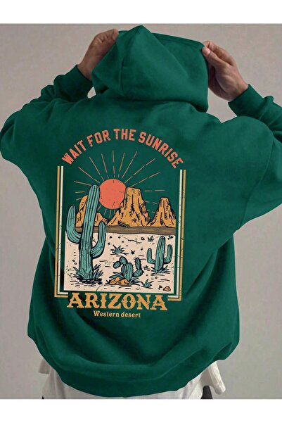EYAX MODA Back Printed Hooded Unisex Sweatshirt