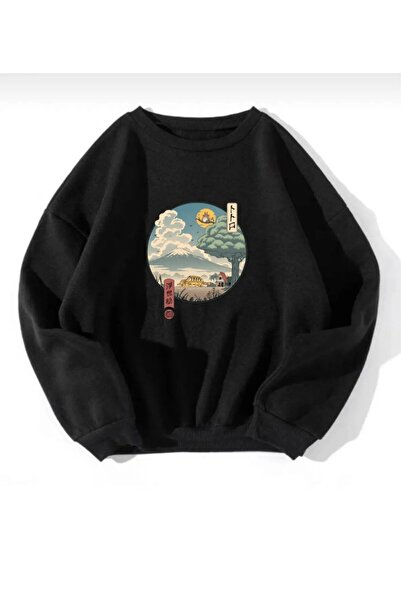 EYAX MODA Totoro Printed Hooded Oversize Unisex Sweatshirt Eyaxx Sportwear Co...