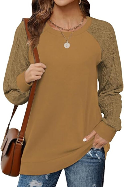 OEM Loose Women's Blouse, Long Sleeves, Brown M
